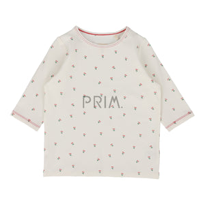 ANALOGIE CHERRY FLOWER TEE 3/4 SLEEVE