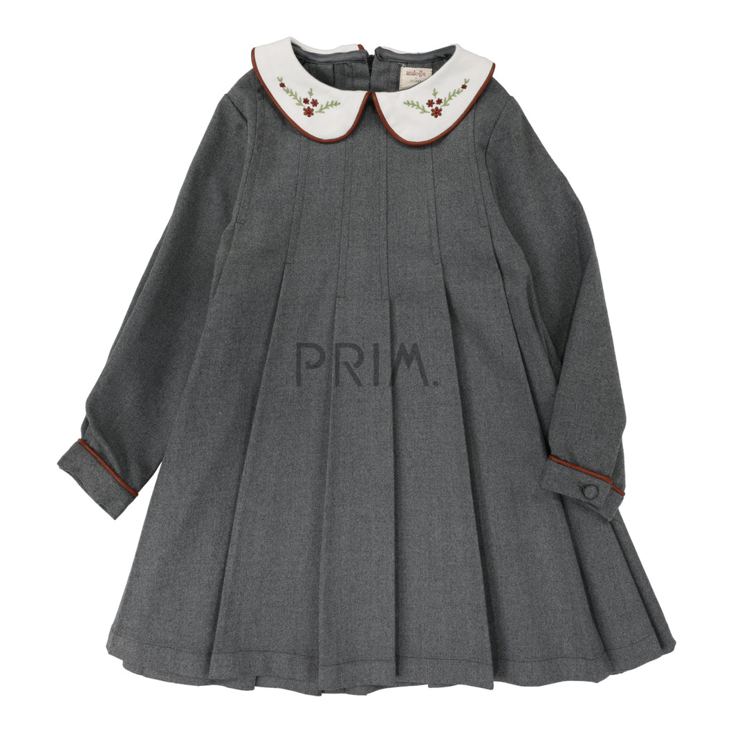 ANALOGIE COLLAR PLEATED DRESS