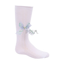 Load image into Gallery viewer, ZUBII TEXTURE WITH FLORAL BOW KNEE SOCK
