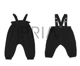 Lil Legs Girls Long Bubble Romper - Black Lil Legs Girls Long Bubble Romper - Black