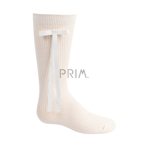 ZUBII THIN LONG RIBBON KNEE SOCK