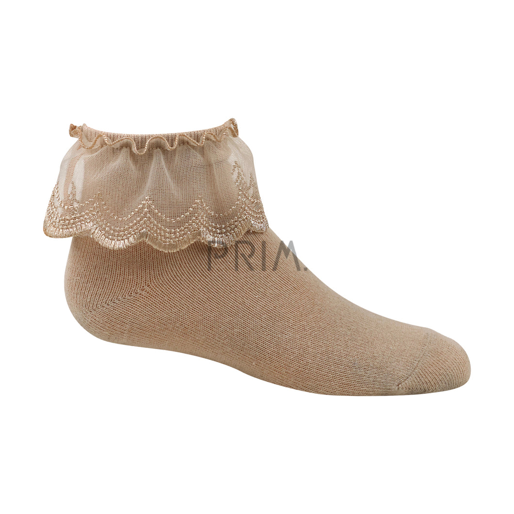 ZUBII SCALLOPED DESIGN RUFFLE ANKLE