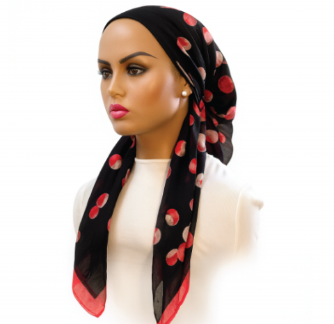 headscarf closed blush bloom