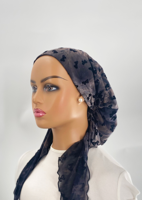 headscarf flocked bows versatile