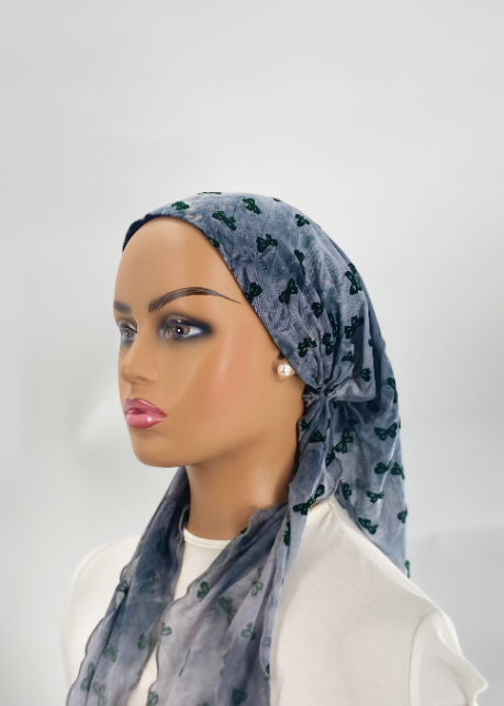 headscarf flocked bows versatile