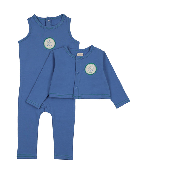 set outfit boating crew long romper and cardigan