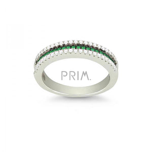 SS THIN GREEN MICRO PAVE RING