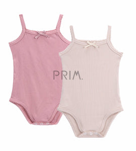 PETIT CLAIR BABY RIBBED ONESIE 2 PACK