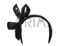 Load image into Gallery viewer, SEQUIN COVERED WITH TIE BOW HEADBAND
