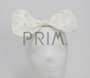 SCATTERED PEARLS BOW BABY HEADBAND