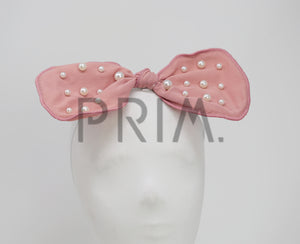 SCATTERED PEARLS BOW BABY HEADBAND