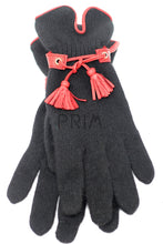 Load image into Gallery viewer, ANGORA KNITTED LEATHER RIBBON POM POM GLOVE
