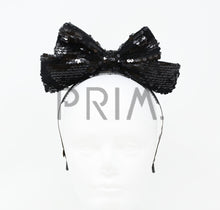 Load image into Gallery viewer, SEQUINED VELVET POP UP BOW HEADBAND
