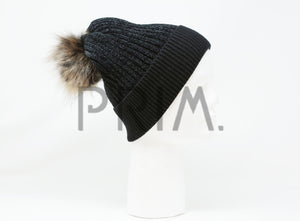 CHENILLE WINTER HAT WITH POM POM