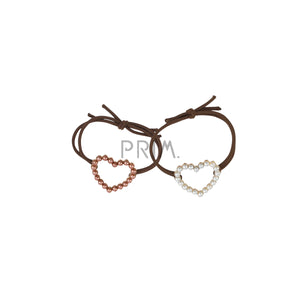 HEIRLOOMS PEARL HEART 2-PACK PONY HOLDER