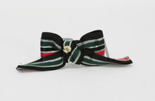 Load image into Gallery viewer, METALLIC STRIPED BOW SMALL CLIP
