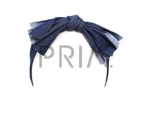 Load image into Gallery viewer, DENIM ROLLED BOW HEADWRAP
