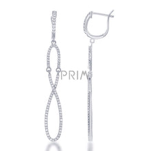 Load image into Gallery viewer, STERLING SILVER INFINITY WHITE TOPAZ EARRINGS
