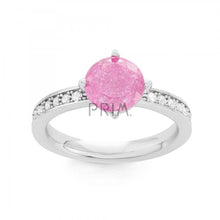 Load image into Gallery viewer, SS PINK ICE CENTER WITH CZ RING
