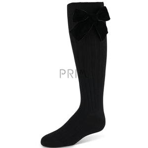 ZUBII VELVET BOW KNEE SOCK