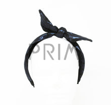 Load image into Gallery viewer, METALLIC LEATHER BOW HEADBAND
