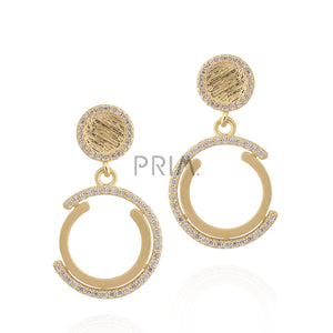 MATTE GOLD CONCENTRIC CIRCLE EARRING