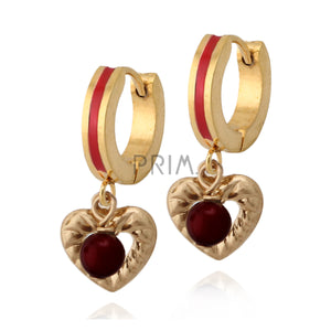 FLAT GOLD OPEN HEART PLAIN HUGGIE EARRING