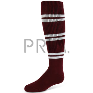 ZUBII VARSITY DOUBLE STRIPE KNEE SOCK