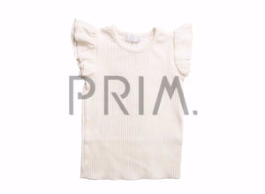 JB LONDON WIDE RIBBED FRILLED T-SHIRT