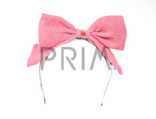 Load image into Gallery viewer, DENIM BOW WITH CHERRY CHARM HEADBAND
