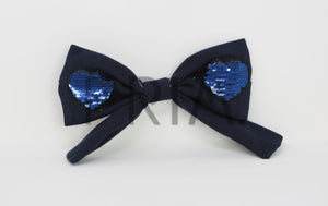 TWO WAY SEQUIN HEART BOW CLIP