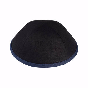 IKIPPAH BLACK LINEN WITH NAVY RIM