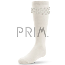 Load image into Gallery viewer, ZUBII SCATTERED PEARLS KNEE SOCK
