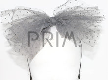 Load image into Gallery viewer, VELVET DOTTED TULLE BOW HEADBAND
