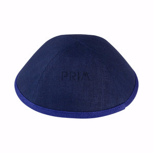 IKIPPAH NAVY LINEN WITH ROYAL BLUE RIM