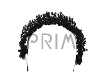 Load image into Gallery viewer, METALLIC MESH RUFFLE WITH CRYSTALS HEADBAND
