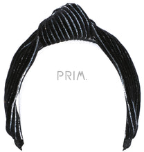 Load image into Gallery viewer, VELOUR STRIPE KNOT HEADBAND
