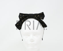 Load image into Gallery viewer, GOLD DOTTED PUP UP BOW HEADBAND
