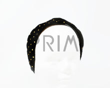 Load image into Gallery viewer, GOLD DOTED MOHAIR COVERED HEADBAND
