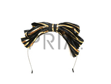 Load image into Gallery viewer, STRIPED GOLD BOW HEADBAND
