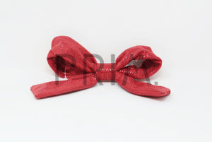 METALLIC SUEDE WIRE BOW CLIP