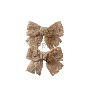 HALO ISLA LACE KNIT BOW DOUBLE CLIP