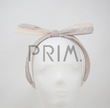 Load image into Gallery viewer, METALLIC AND ORGANZA BOW HEADBAND
