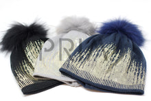 Load image into Gallery viewer, WINTER BEANIE WITH METALLIC PRINT
