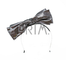 Load image into Gallery viewer, LEATHER BOW WITH HOLES HEADBAND
