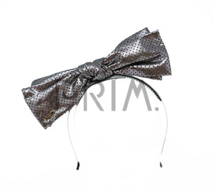 LEATHER BOW WITH HOLES HEADBAND