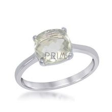 Load image into Gallery viewer, SS SQUARE GREEN AMETHYST RING
