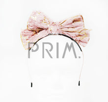 Load image into Gallery viewer, FUR BOW WITH FOIL STARS HEADBAND
