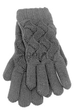Load image into Gallery viewer, KNIT CABLE FUR LINED GLOVES
