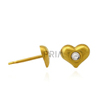 Load image into Gallery viewer, GOLD PUFFED HEART STUD EARRING
